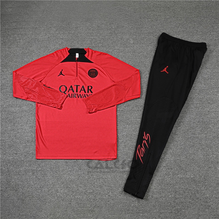 Tuta da Track di Felpa Paris Saint-Germain Jordan 2022-2023 Rosso
